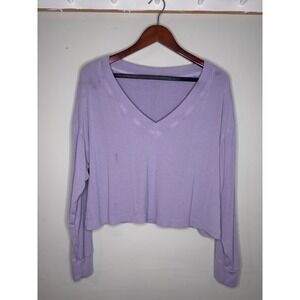 Kyte‎ Baby Bamboo Ribbed Crop Top Lavender Purple Lounge Soft Girl M